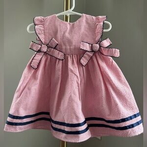 Starting Out Red Seersucker Dress